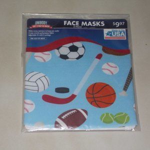 New 2 face masks 1 print 1 solid